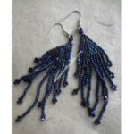 hand crocheted glass bead ear ring