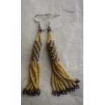 hand crocheted glass bead ear ring