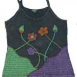 Hand Work Flower With Mantra Print Top Nepal