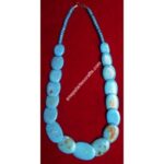 BLUE YAK BONE BEADS PENDANT NECKLACE NEPAL