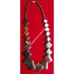 BROWN YAK BONE BEADS PENDANT NECKLACE NEPAL