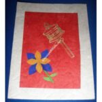 PRAYER WHEEL WITH FLOWER SINGLE GREEYING CARD