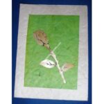 FLOWER BAMBOO DECORATED HANDMADE PAPER SINGLE CARD
