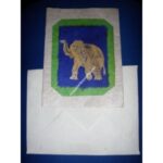 ELEPHANT BAMBOO DECORATED HANDMADE PAPER SINGLE CARD