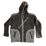 BLACK AND GREY WOOLEN HOODED JACKET-3 PCS.