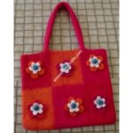 FELT FLOWER HAND BAGS-6 PCS.