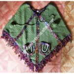 SILK BORDER WOOLEN PONCHO-3 PCS.