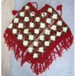 WOOLEN FLOWER PONCHO-3 PCS.