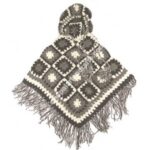 WOOLEN FLOWER HOODED PONCHO-3 PCS.