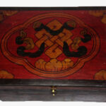 TIBETAN WOODEN BOX SMALL INFINITY KNOT PAINTED