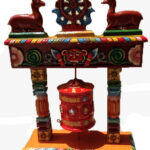 DEER WHEEL SET WOODEN CARVING PRAYER WHEEL