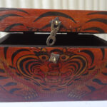 TIGER PAINT TIBETAN WOODEN BOX