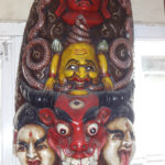 WOODEN MASK ANTIQUED